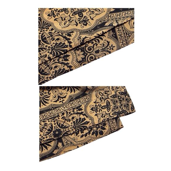 Daniel Field 100% Silk Capri Pants Womens Large 14/16 Black Brown Exotic Print - Picture 2 of 10